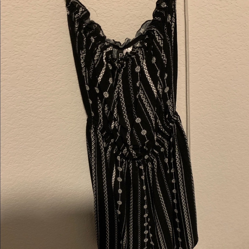 black flower summer romper